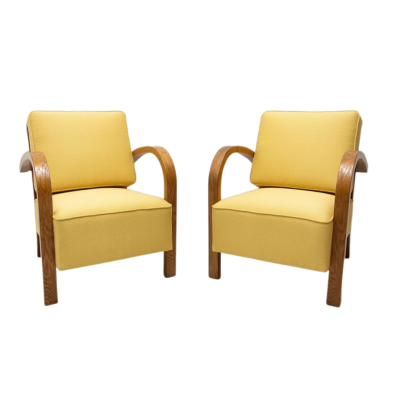 Coppia di poltrone in legno di faggio in stile Art Deco, anni '30 1480330