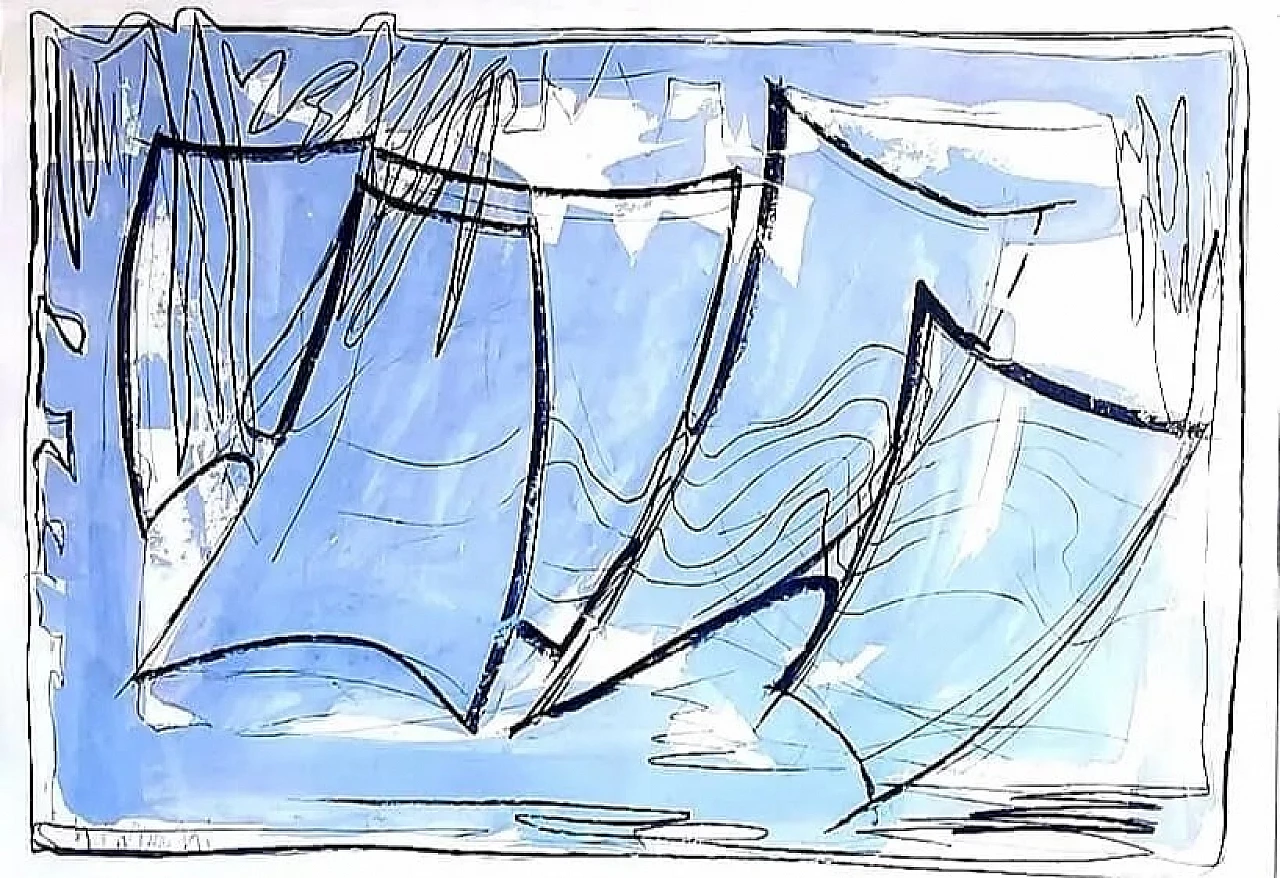 Nino Cassani, preparatory studies on paper, 1970s 1480350