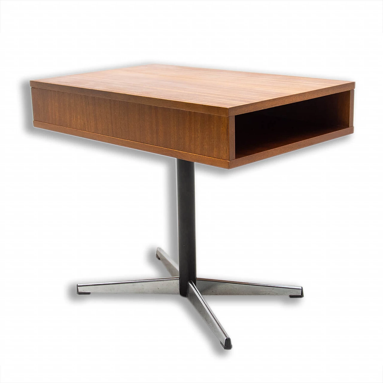 Tavolino girevole per TV in mogano, anni '70 1480355