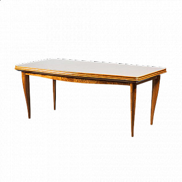 Wood and glass dining table, 1950s