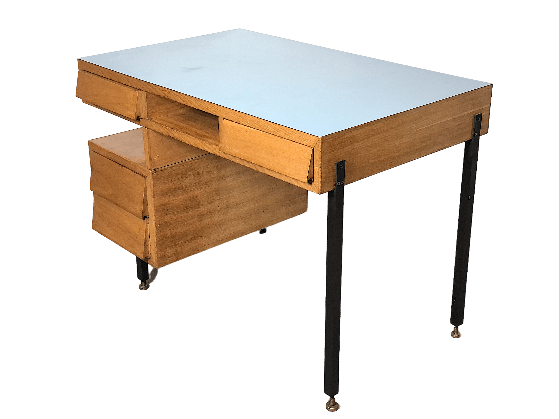 Wooden desk with drawers, 1960s intOndo