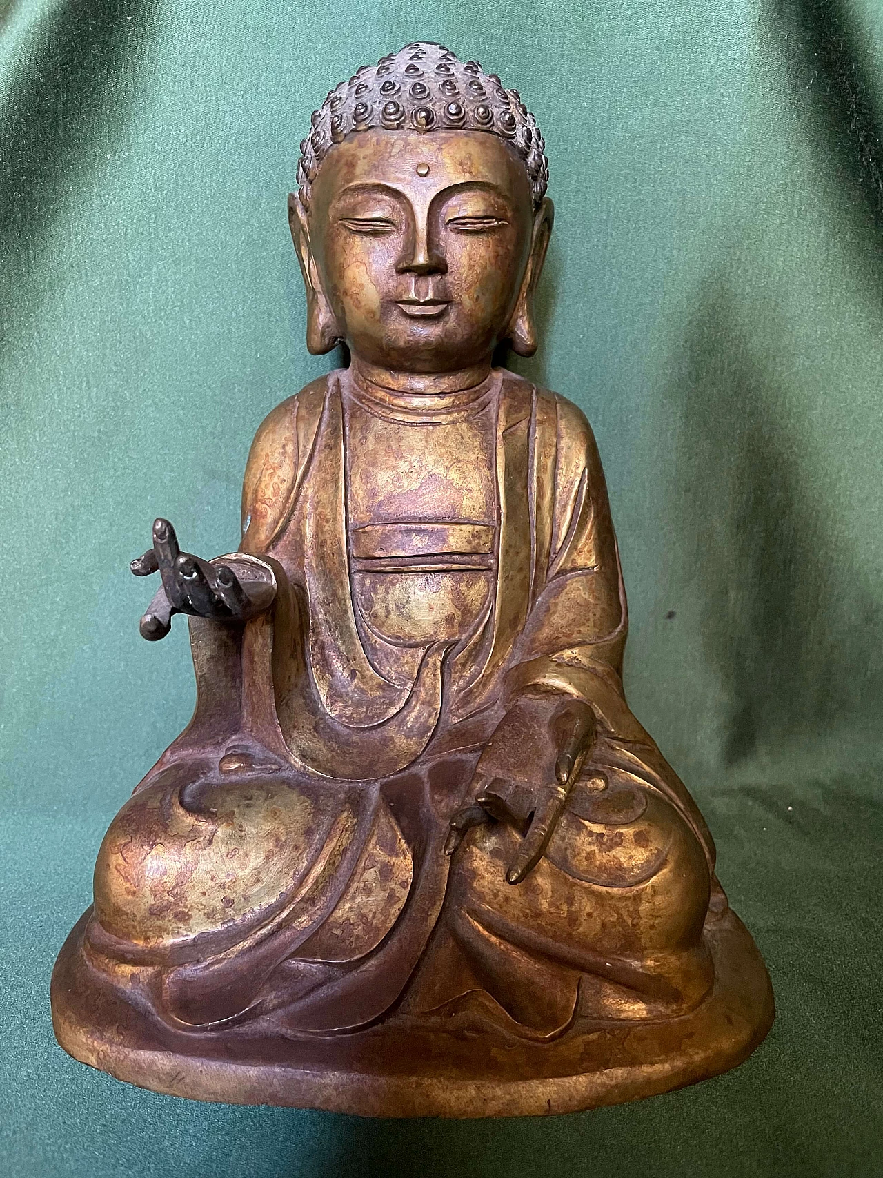 Seated bronze Buddha sculpture, 19th century 1480836
