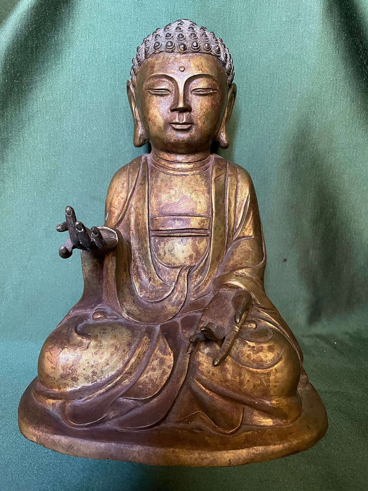 Scultura di Buddha seduto in bronzo, '800 1480837