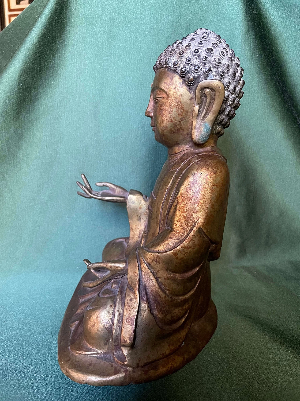 Seated bronze Buddha sculpture, 19th century 1480838