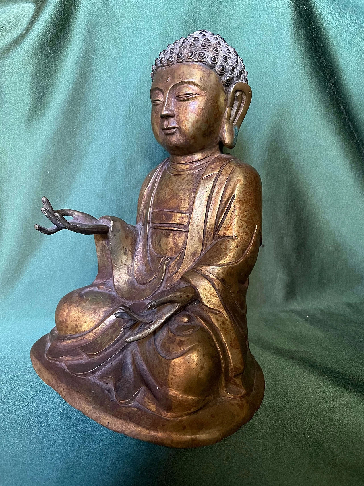 Seated bronze Buddha sculpture, 19th century 1480839
