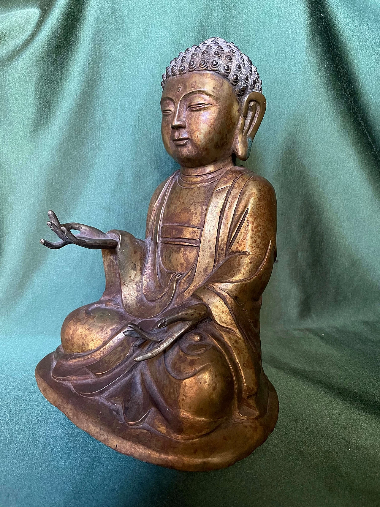 Seated bronze Buddha sculpture, 19th century 1480840