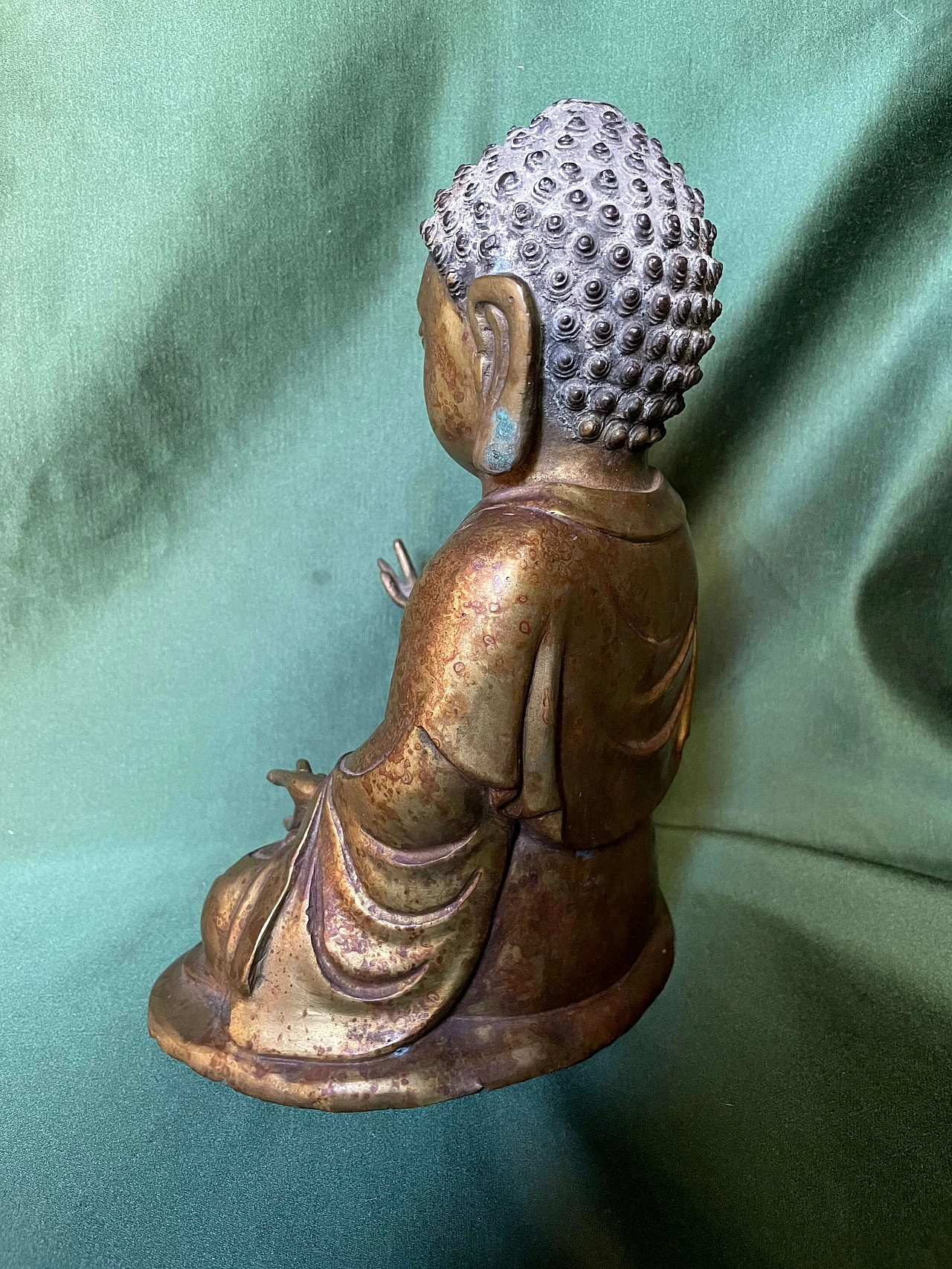 Scultura di Buddha seduto in bronzo, '800 1480841