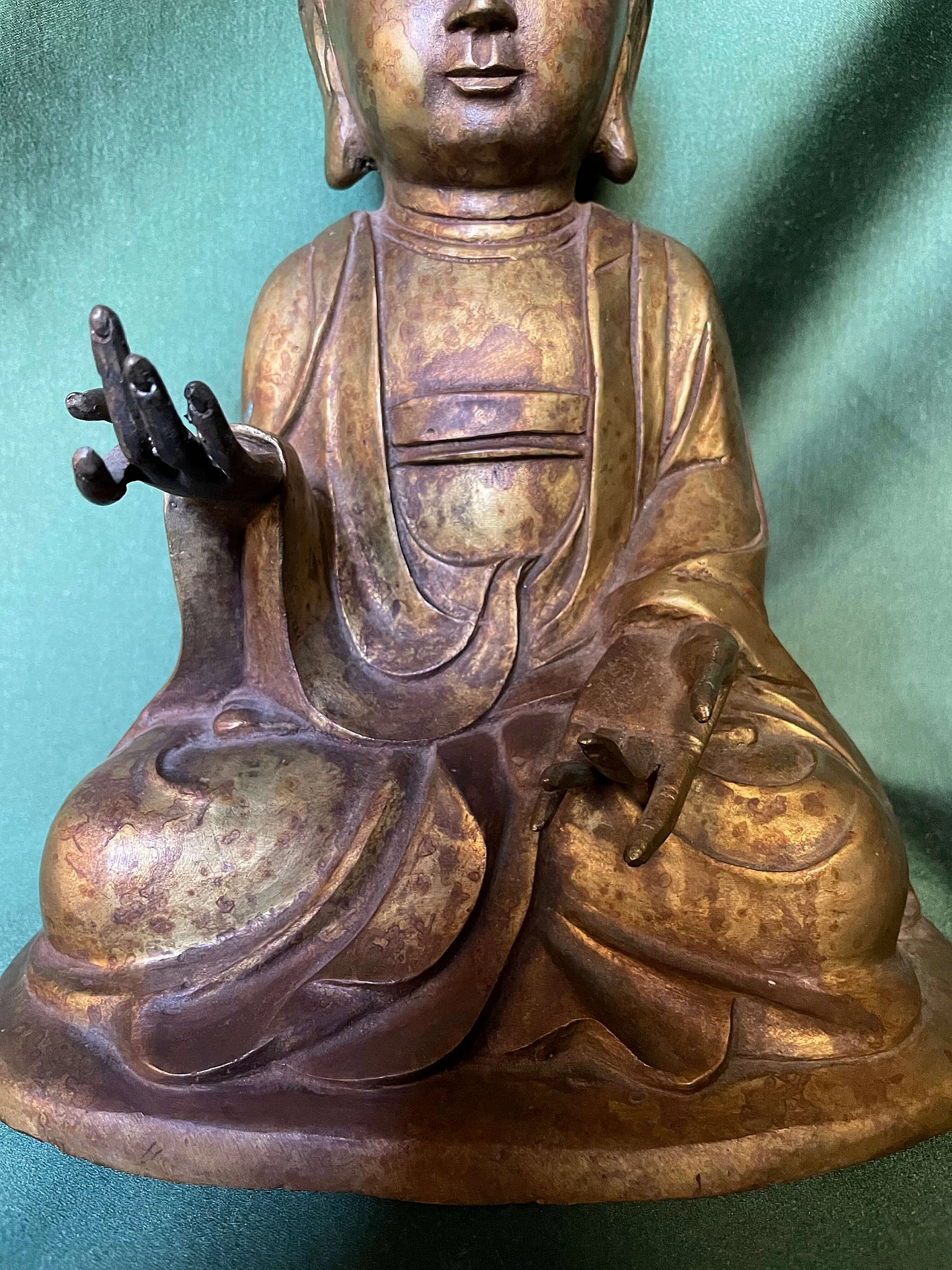 Scultura di Buddha seduto in bronzo, '800 1480844