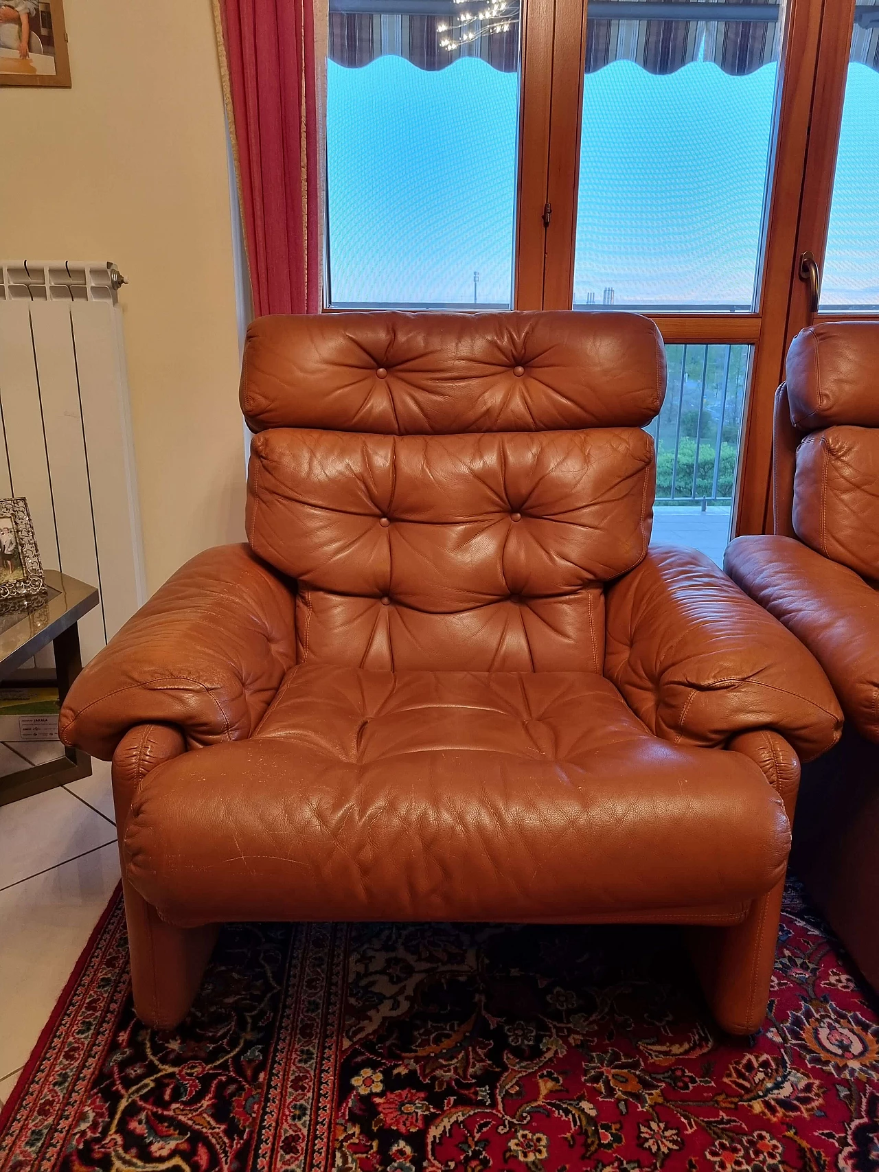 Pair of Coronado leather armchairs B&B Italia by Tobia Scarpa, 1960s 1480906