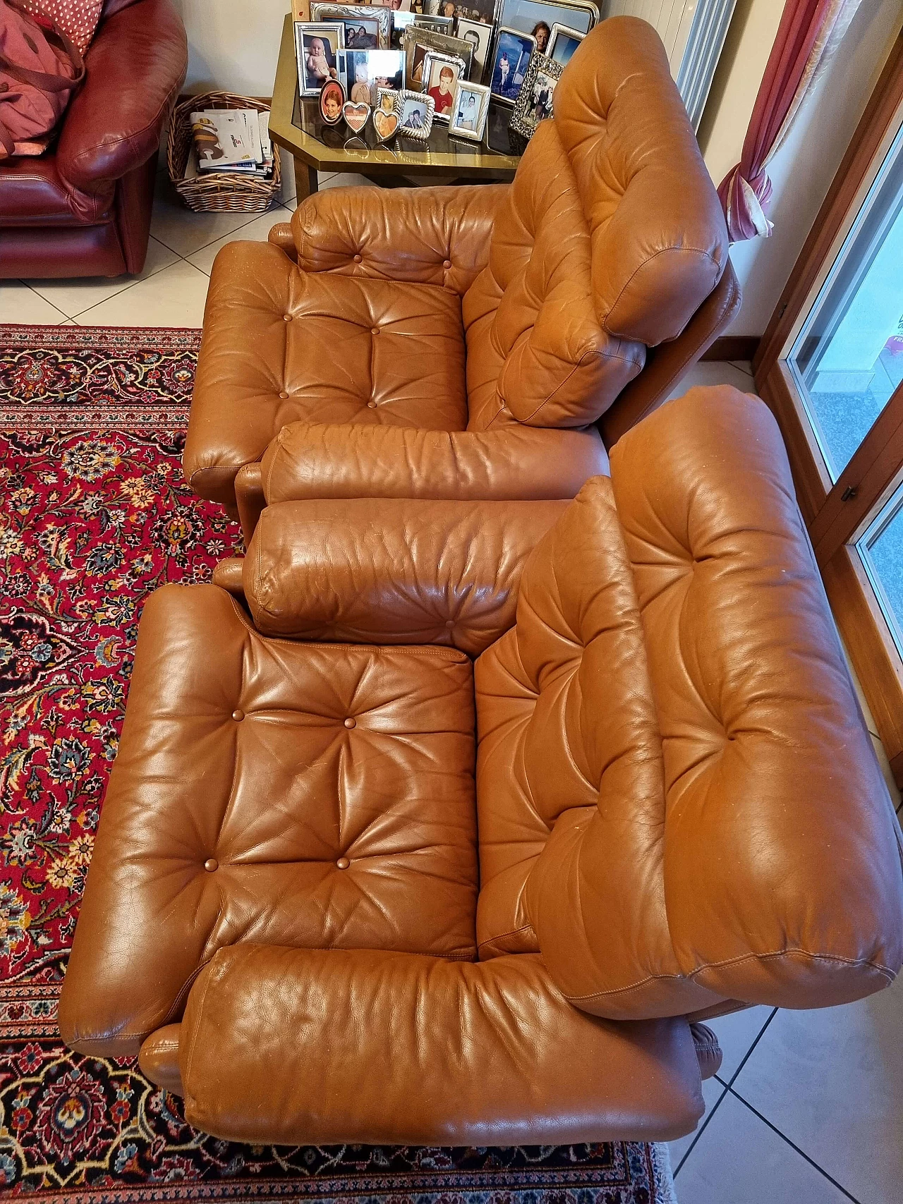Pair of Coronado leather armchairs B&B Italia by Tobia Scarpa, 1960s 1480908