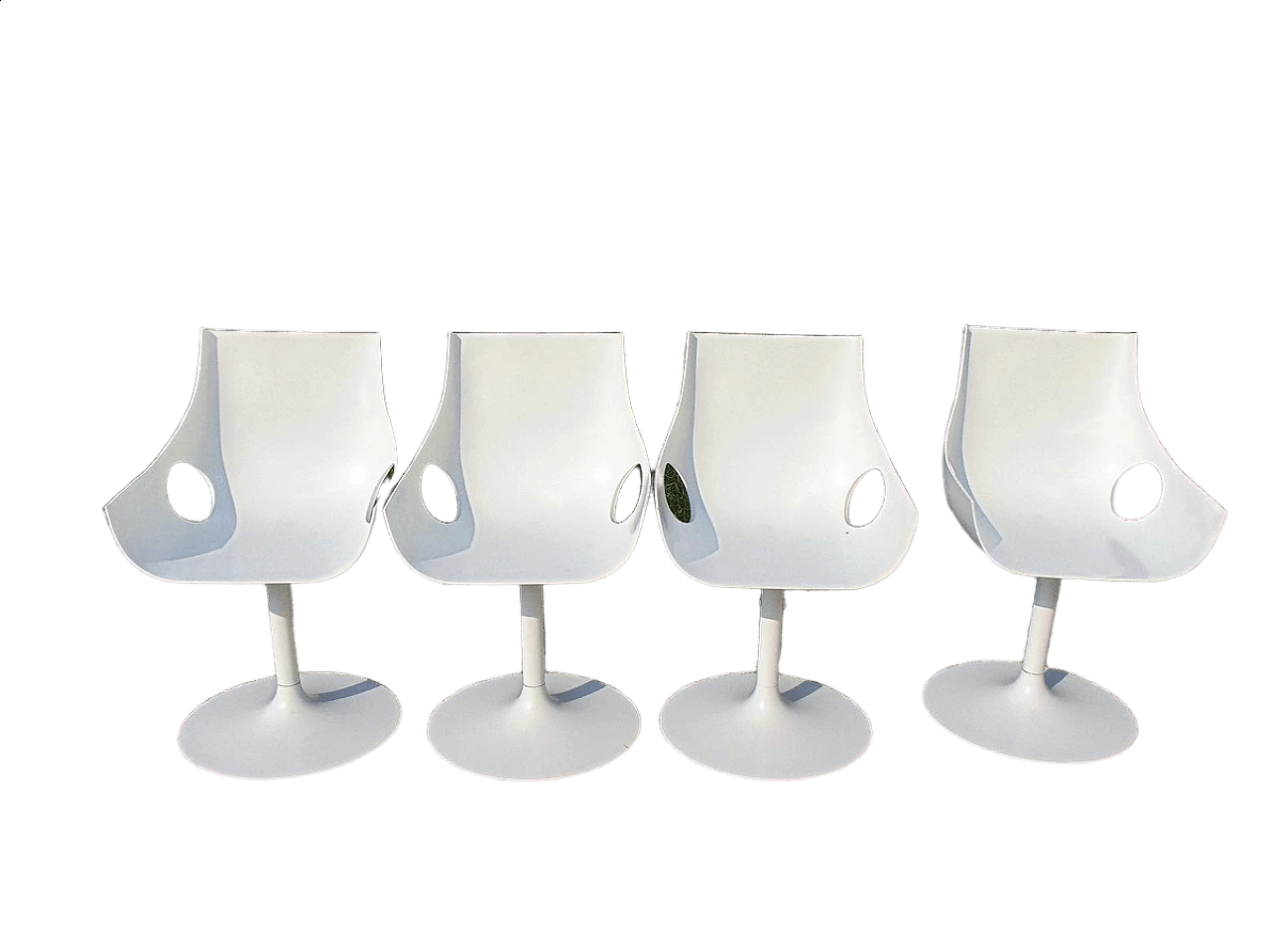 4 PVC and metal swivel armchairs, 1980s 1481026