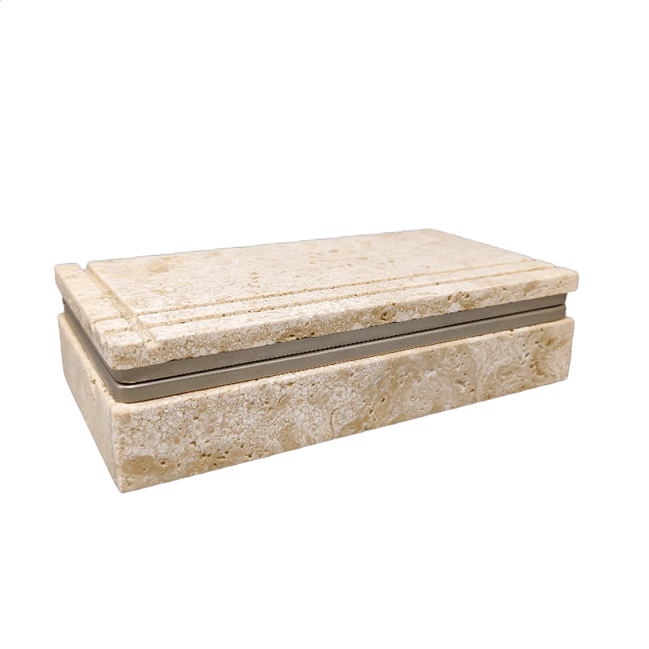Rectangular travertine box by Enzo Mari for F.lli Mannelli, 1970s 1481106
