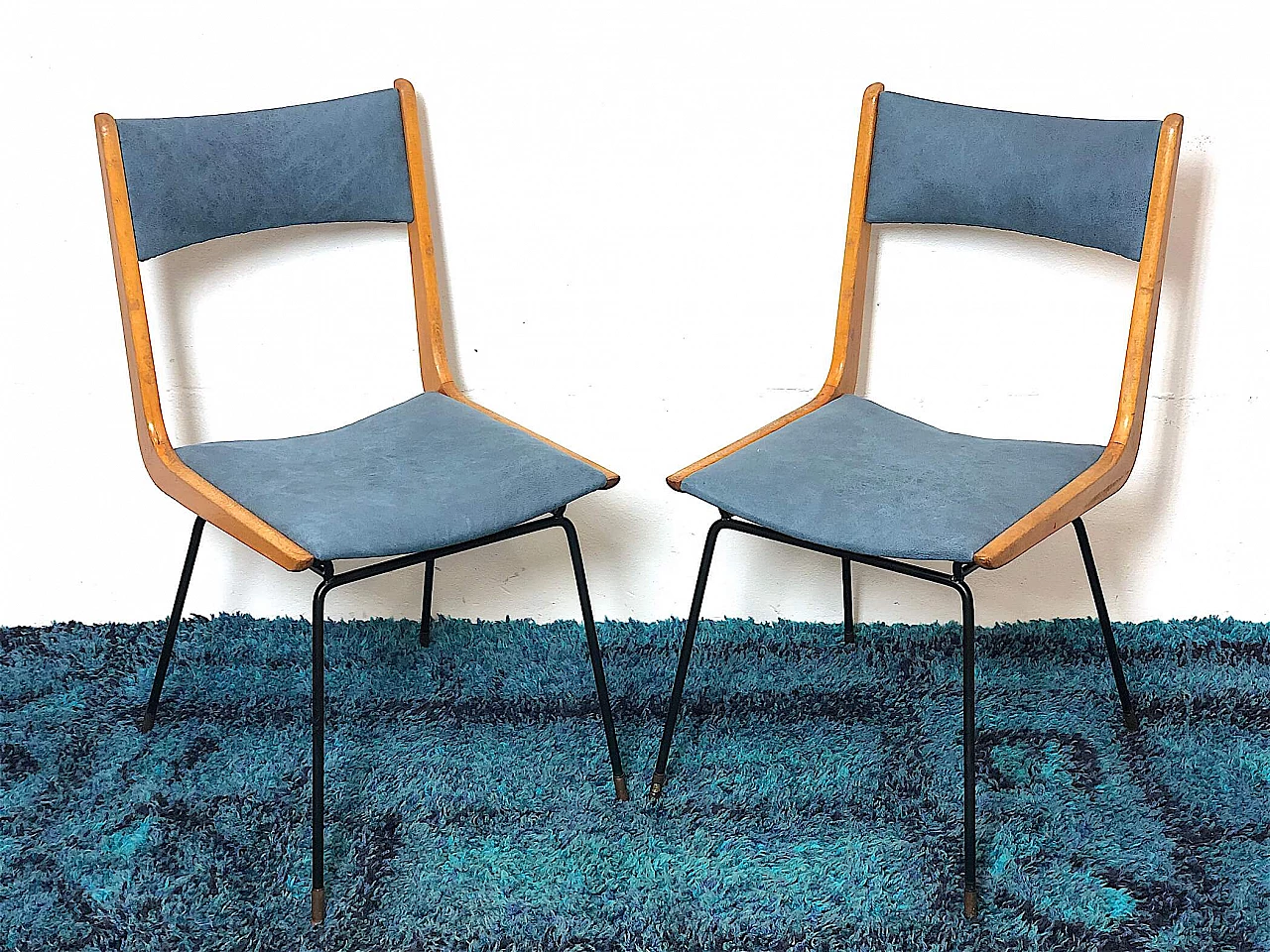 Pair of Boomerang chairs by Carlo De Carli, 1950s 1481109