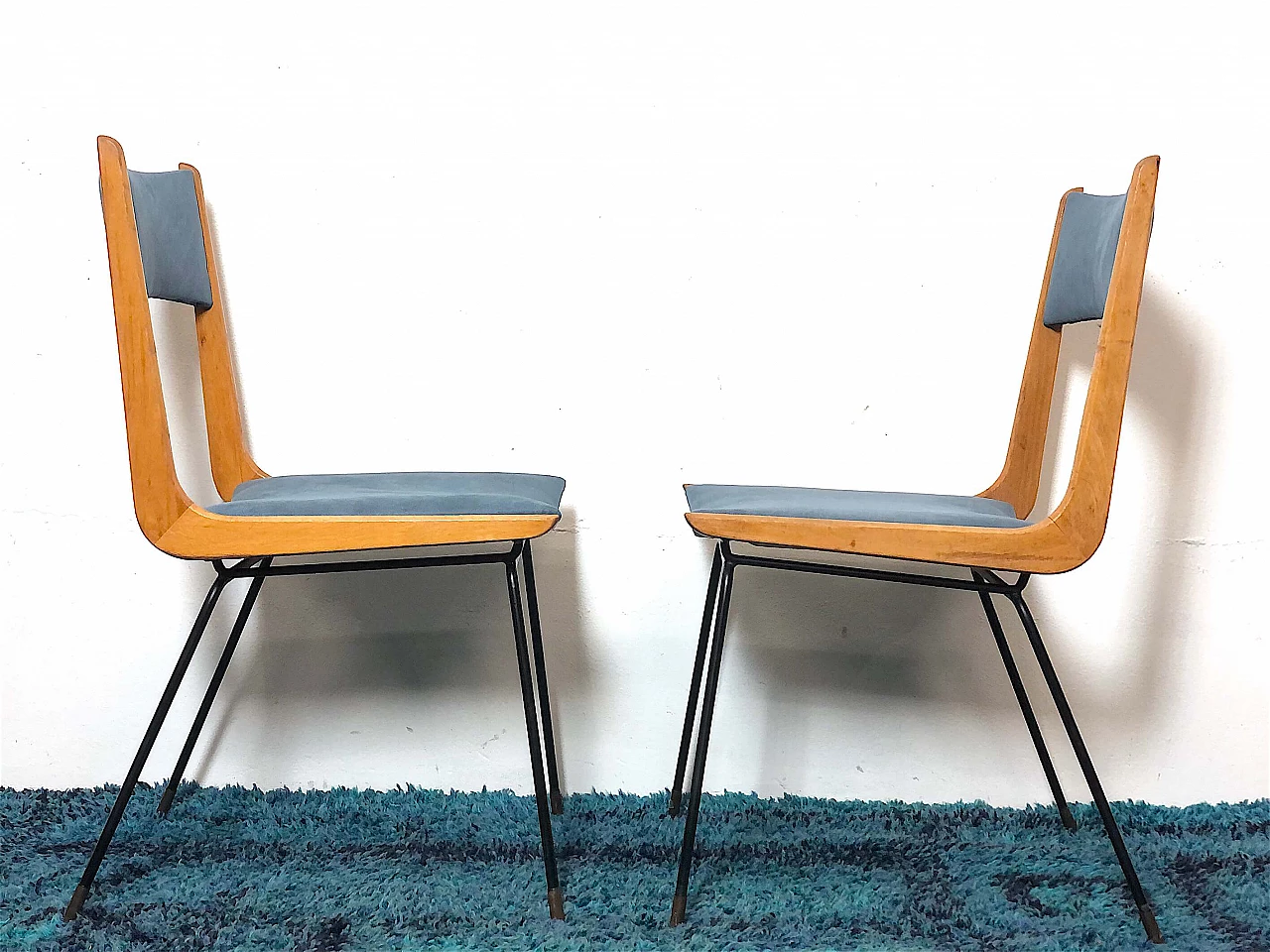 Pair of Boomerang chairs by Carlo De Carli, 1950s 1481110
