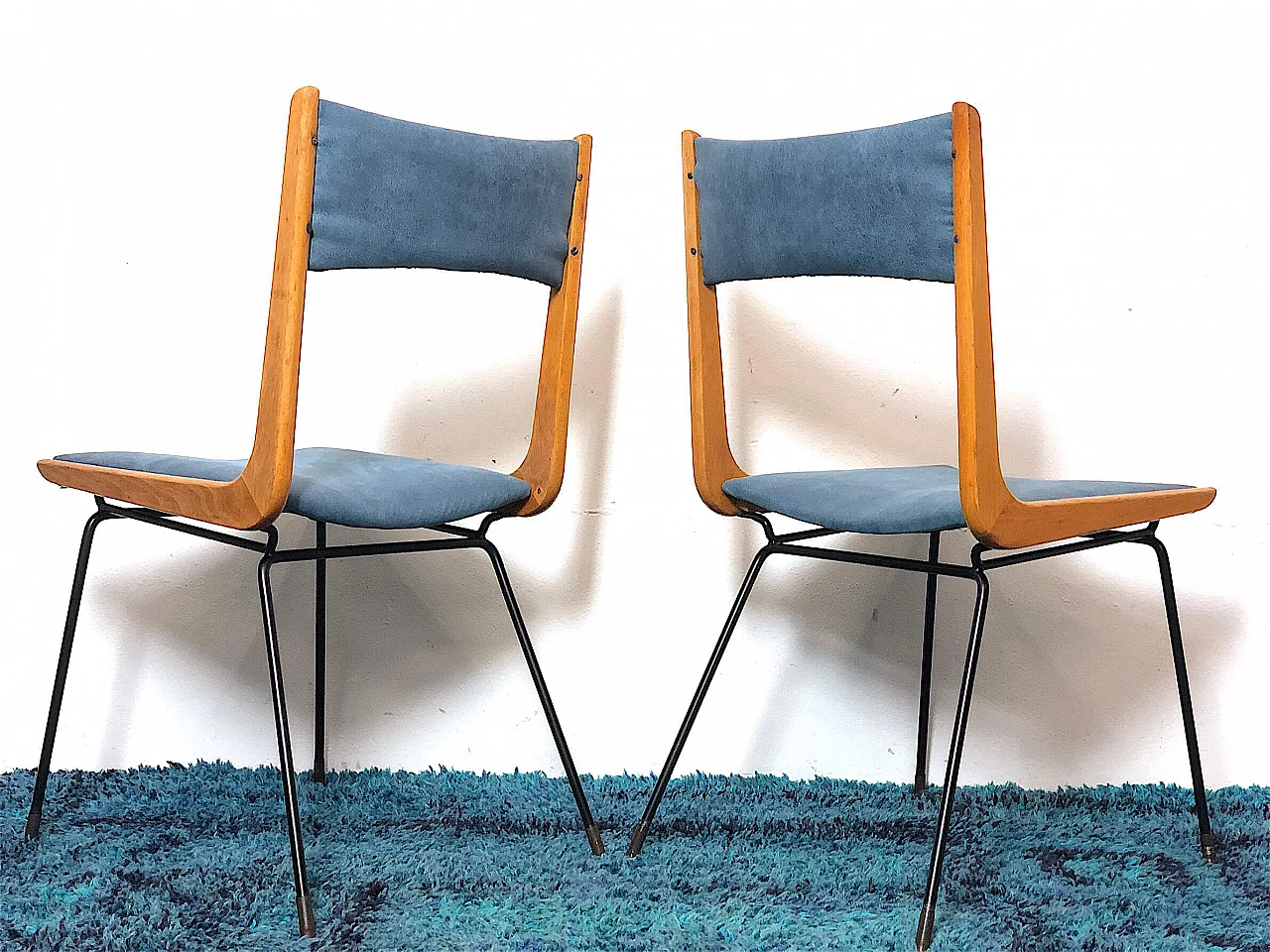 Pair of Boomerang chairs by Carlo De Carli, 1950s 1481112