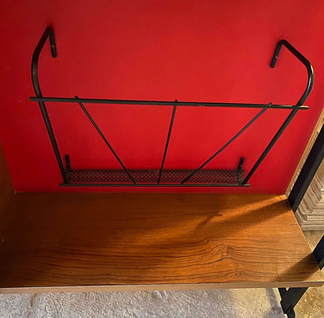 Appendiabiti con pannello scorrevole con stampa originale, anni '60 7