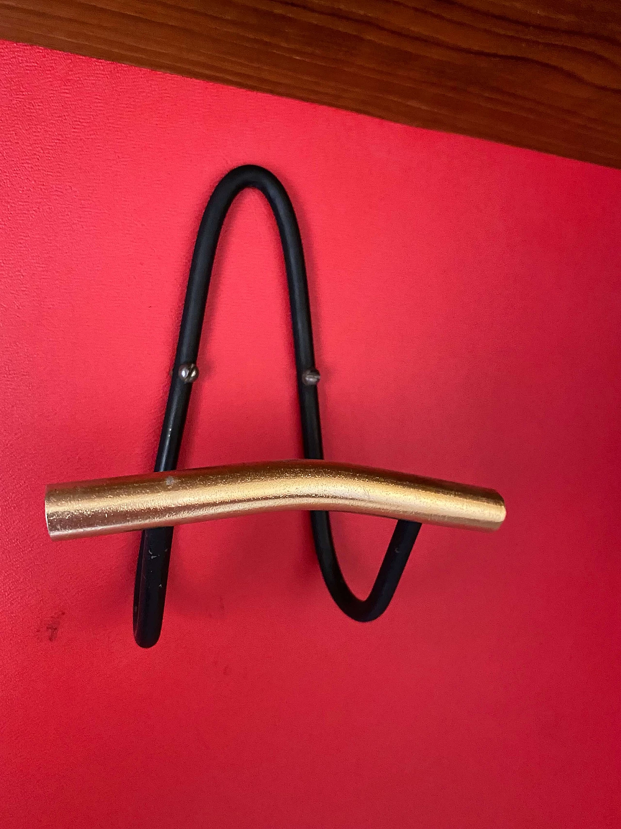 Appendiabiti con pannello scorrevole con stampa originale, anni '60 10