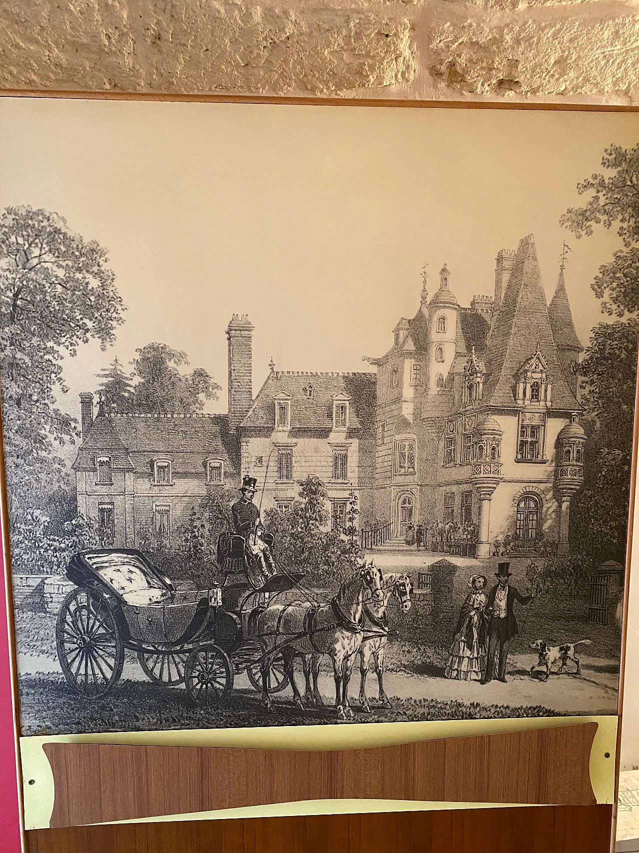 Appendiabiti con pannello scorrevole con stampa originale, anni '60 11