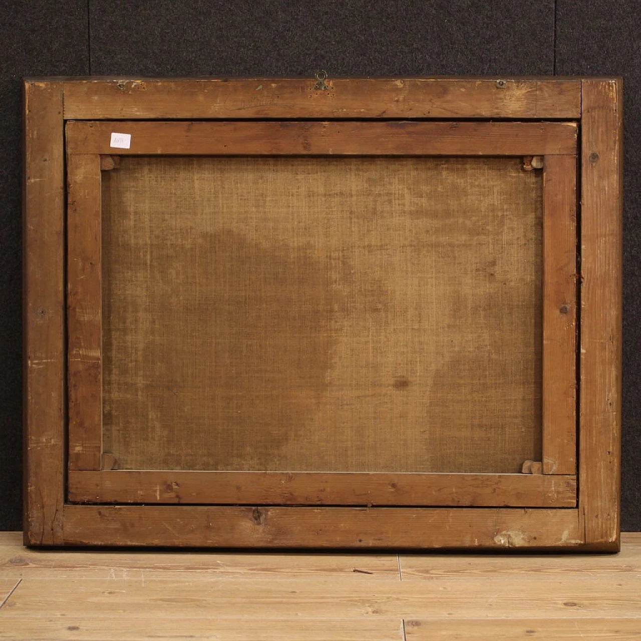 Genre scene painting with animals and figures, oil on canvas, 18th century 11