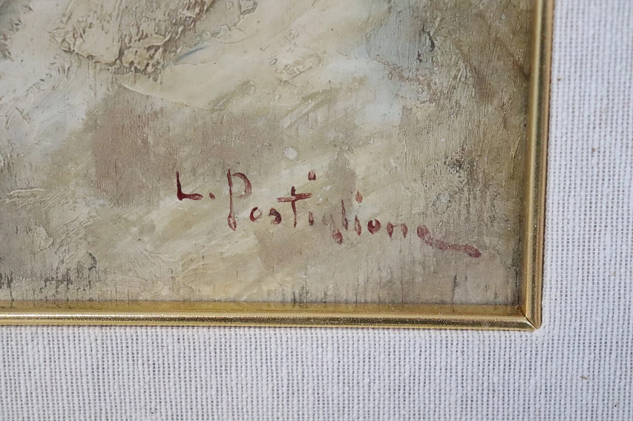 Olio su tavola firmato Luca Postiglione, '900 4