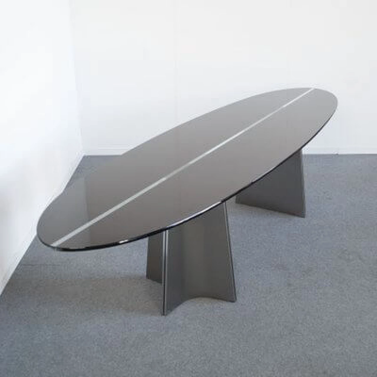Curved aluminium table by Luigi Saccardo for Armet, 1970s 1481318