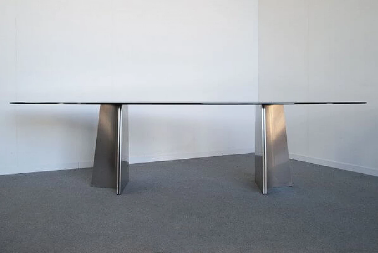 Curved aluminium table by Luigi Saccardo for Armet, 1970s 1481319