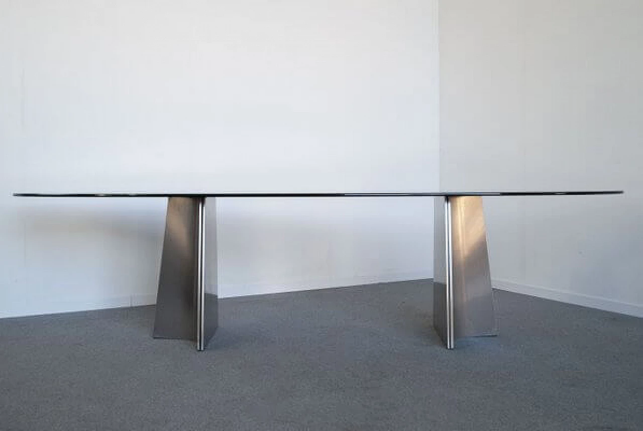 Curved aluminium table by Luigi Saccardo for Armet, 1970s 1481320