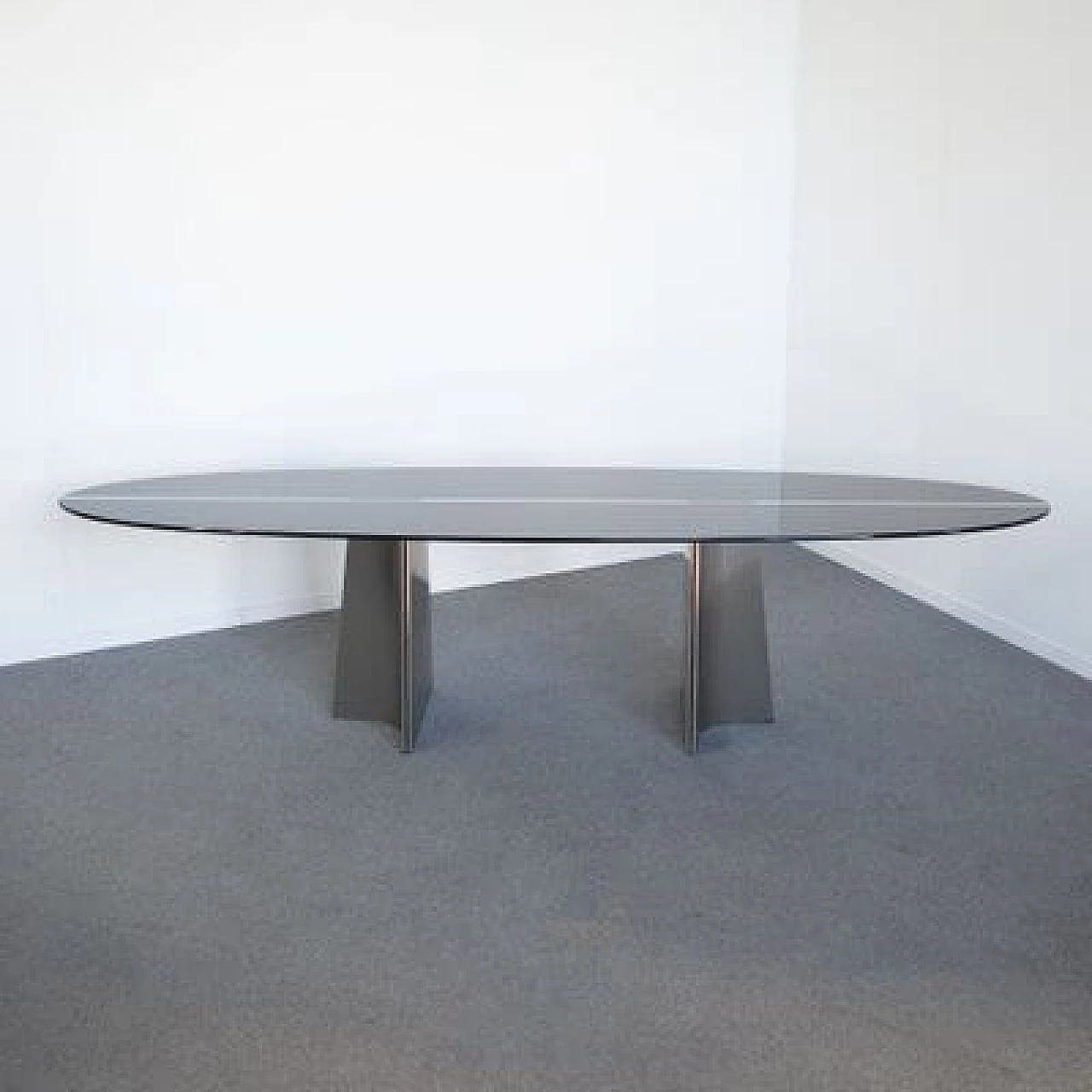 Curved aluminium table by Luigi Saccardo for Armet, 1970s 1481322
