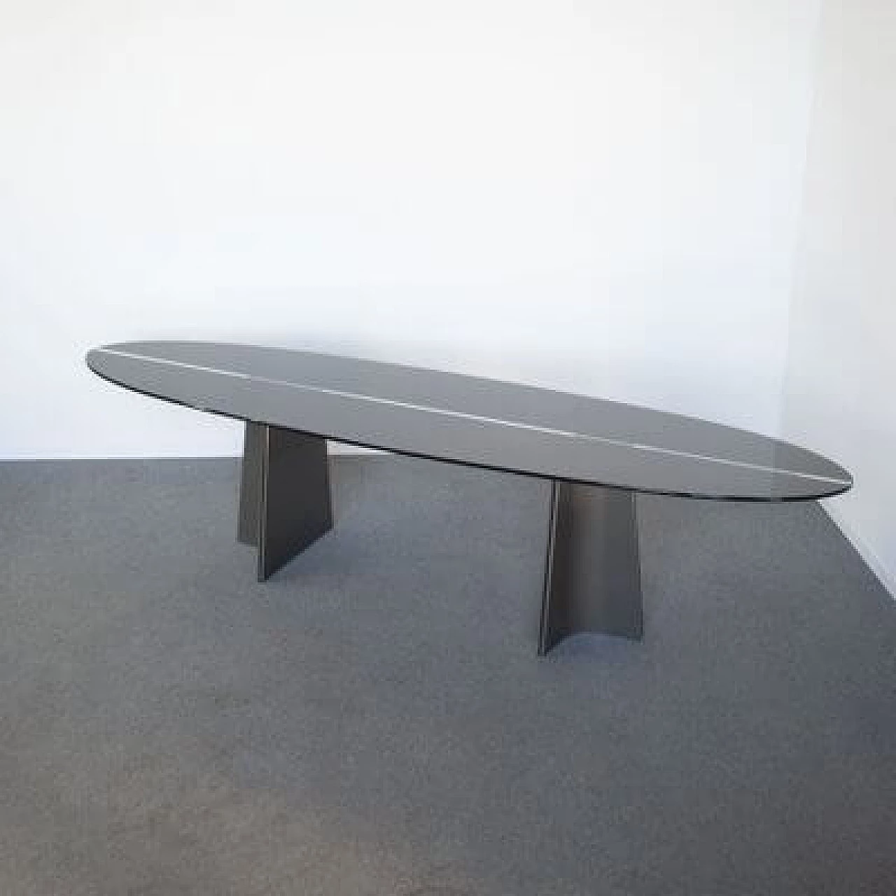 Curved aluminium table by Luigi Saccardo for Armet, 1970s 1481323