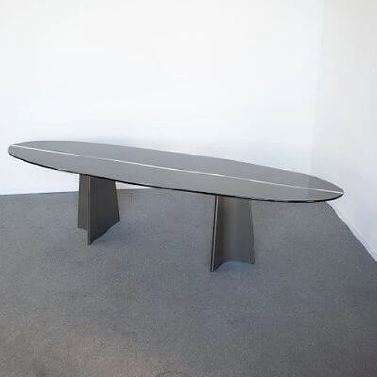 Curved aluminium table by Luigi Saccardo for Armet, 1970s 1481324