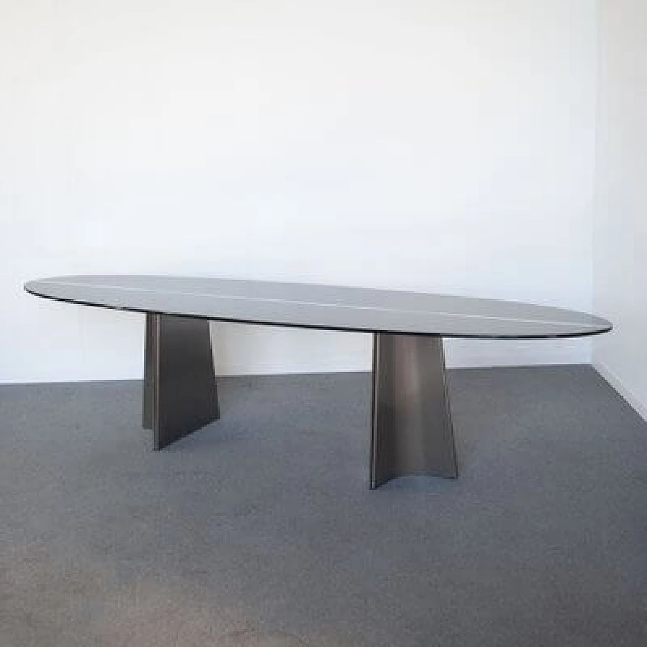 Curved aluminium table by Luigi Saccardo for Armet, 1970s 1481325