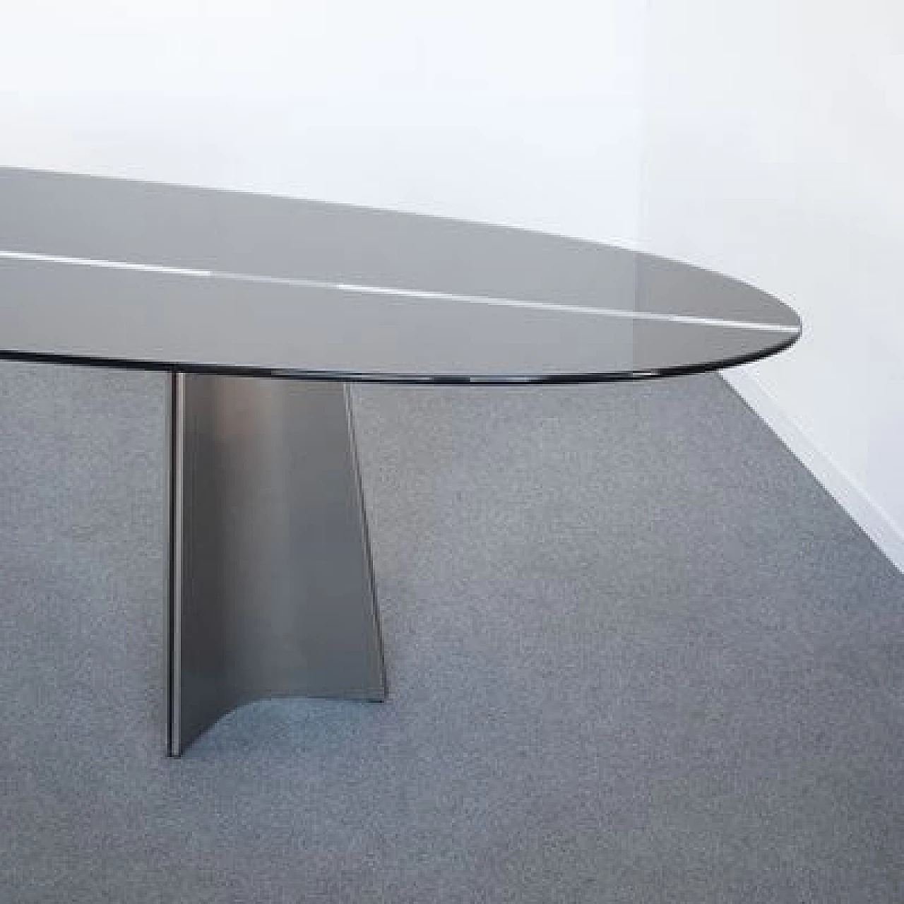 Curved aluminium table by Luigi Saccardo for Armet, 1970s 1481326