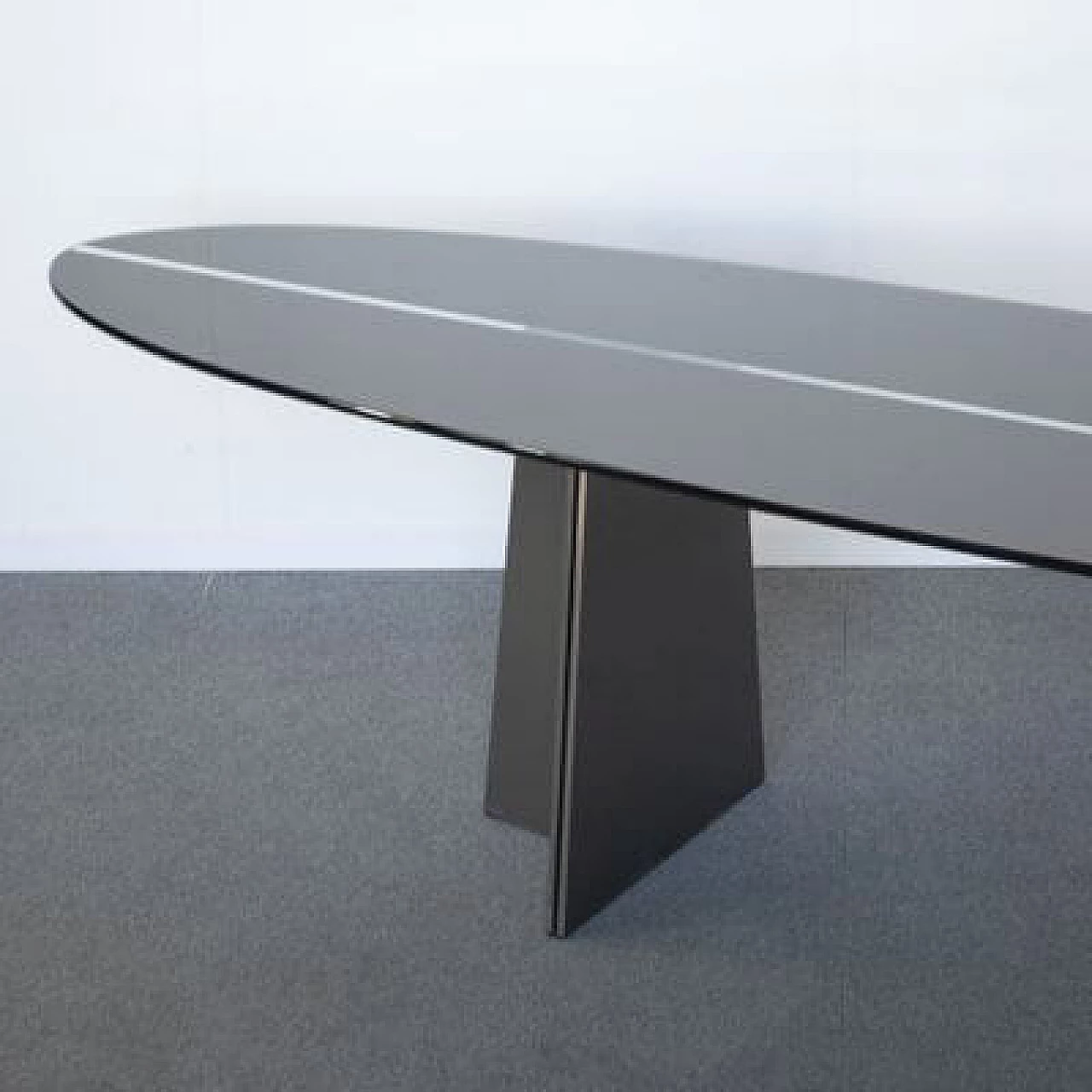 Curved aluminium table by Luigi Saccardo for Armet, 1970s 1481327