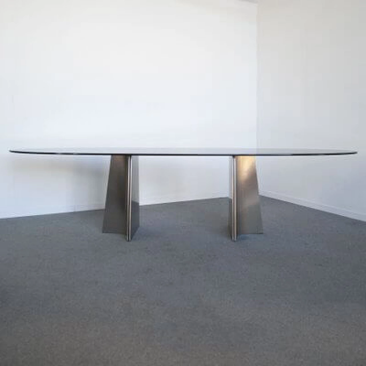 Curved aluminium table by Luigi Saccardo for Armet, 1970s 1481328