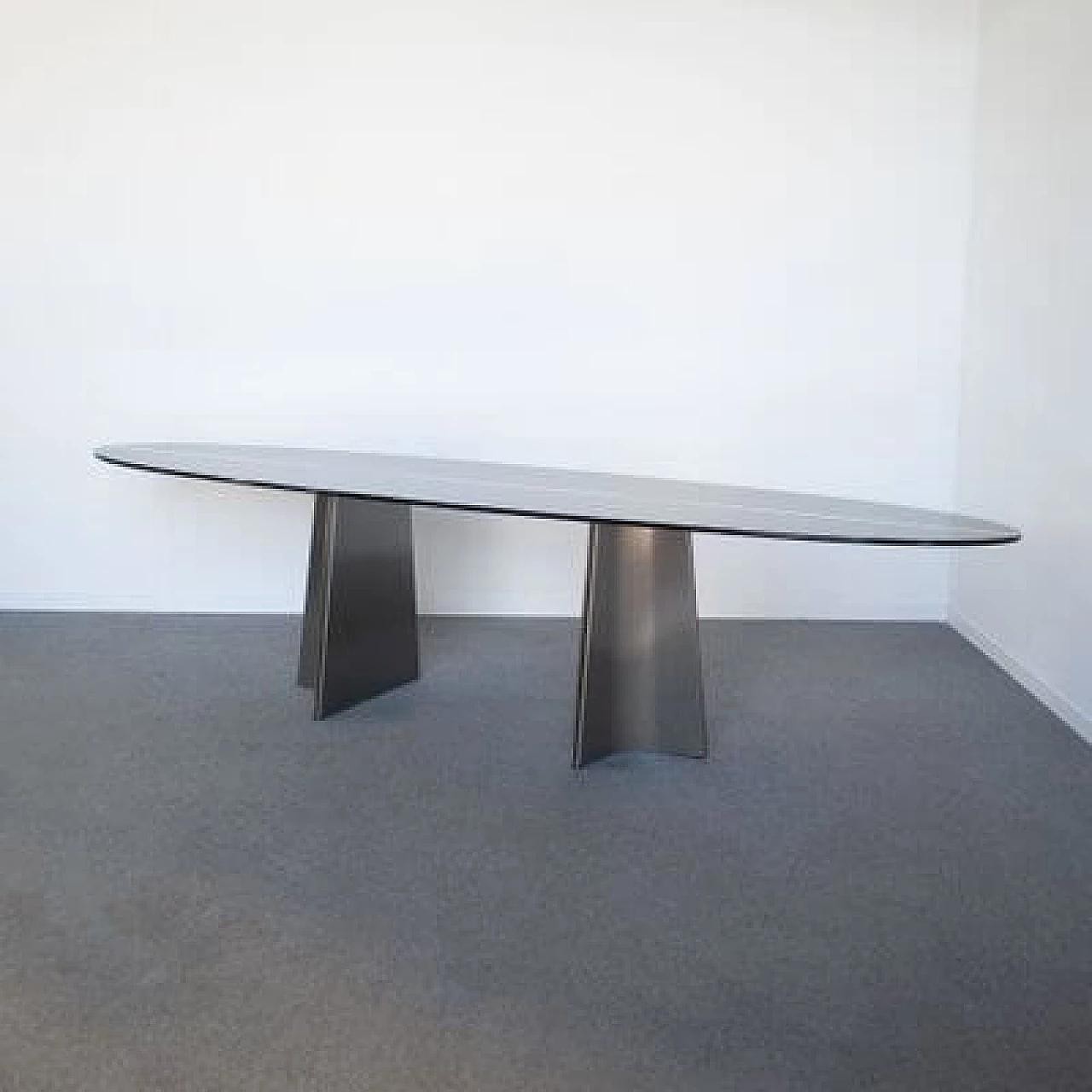 Curved aluminium table by Luigi Saccardo for Armet, 1970s 1481329