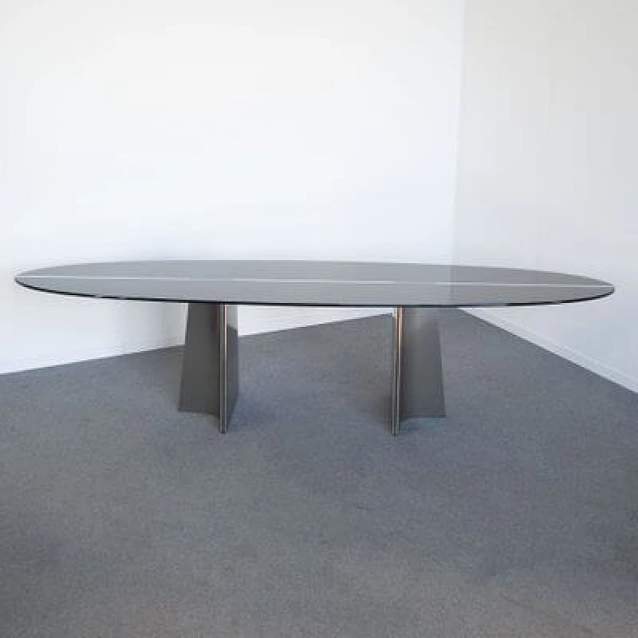Curved aluminium table by Luigi Saccardo for Armet, 1970s 1481330