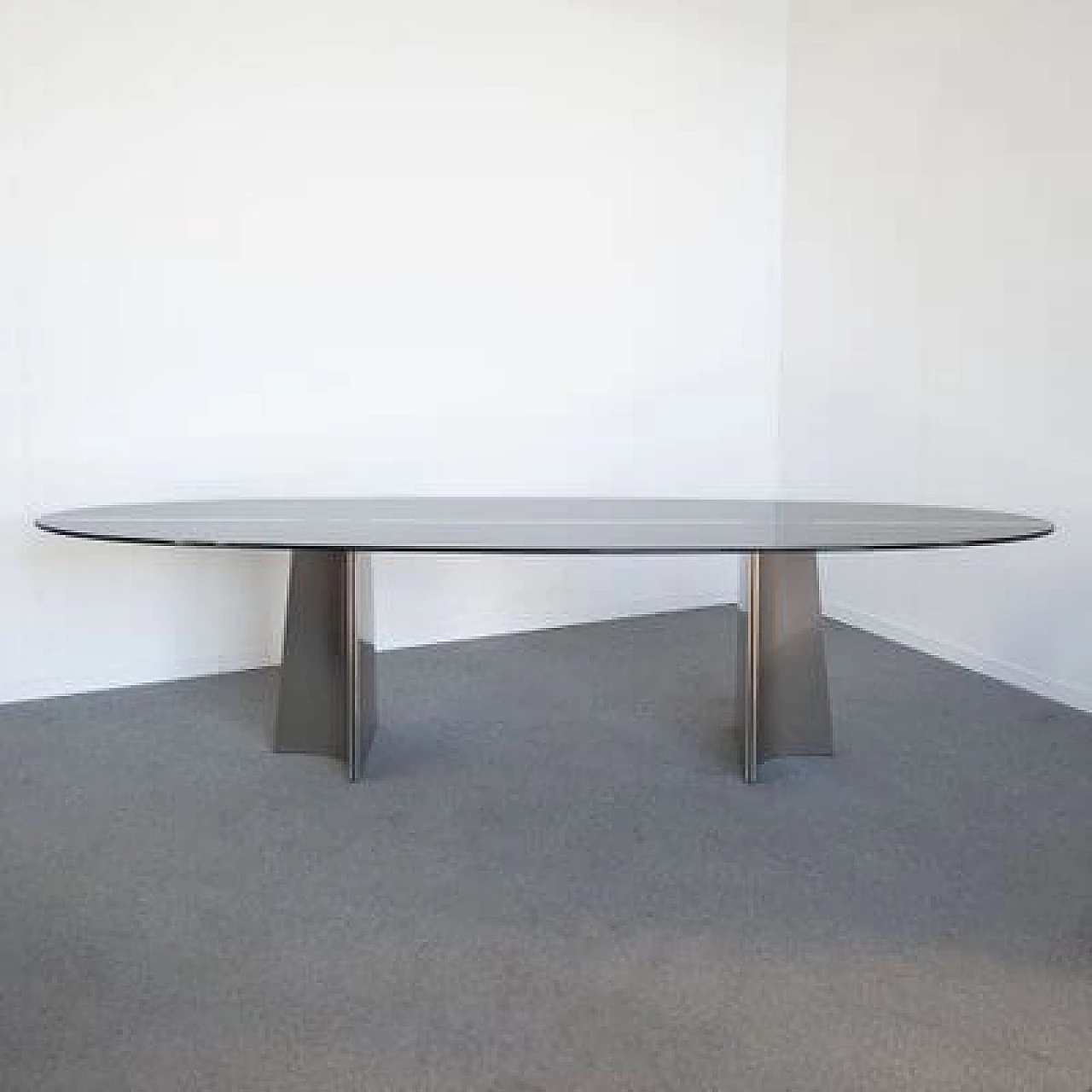 Curved aluminium table by Luigi Saccardo for Armet, 1970s 1481331