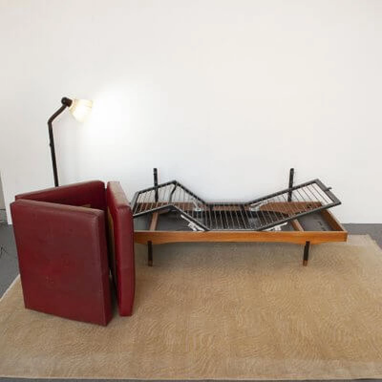 Sofa bed with coffee table and armchair, 1960s 1481386
