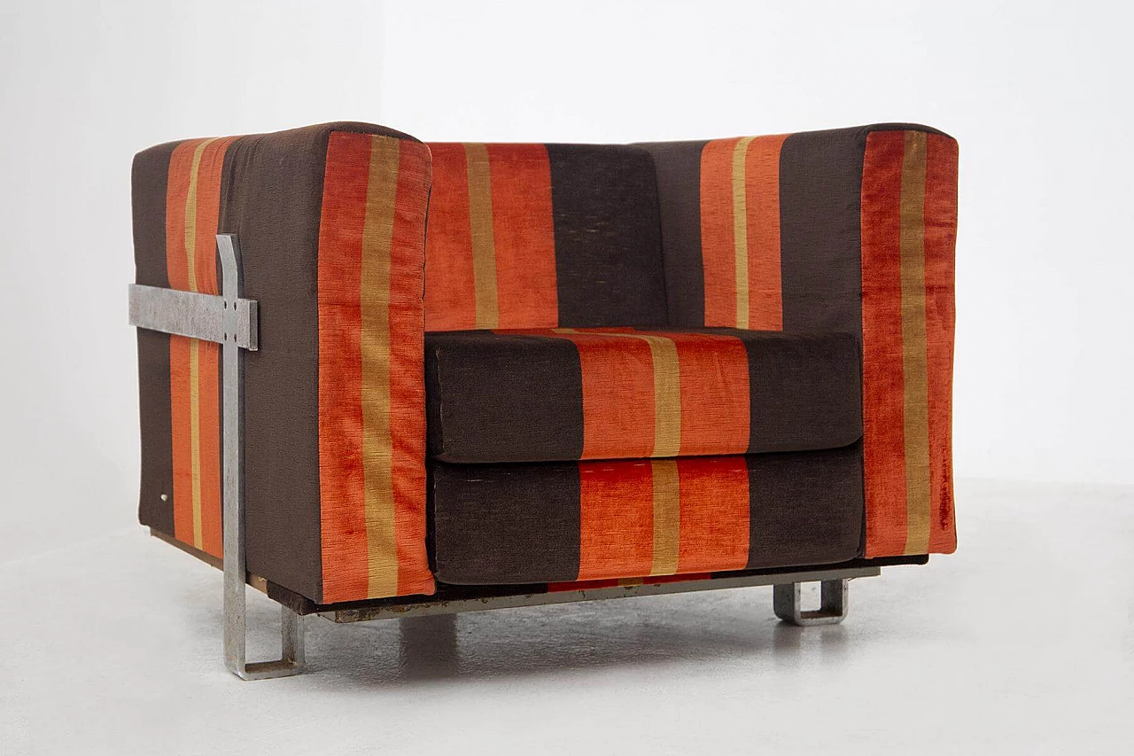 Pair of orange armchairs by Luigi Caccia Dominioni for Azucena, 1950s 1