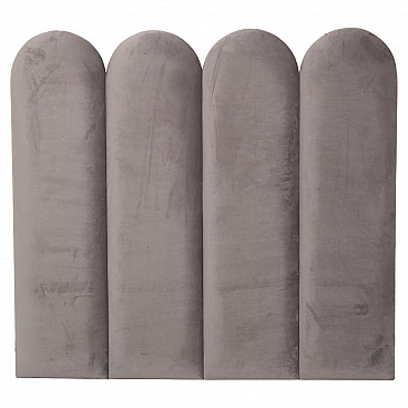 Testiera da letto in velluto grigio di Vinta Domus