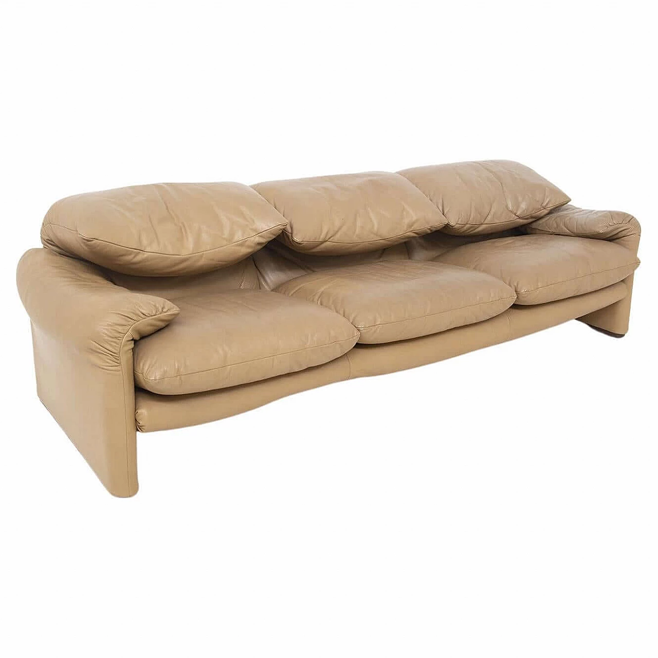 Divano in pelle Maralunga di Vico Magistretti per Cassina, anni '70 14