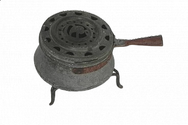 Porta brace scaldaletto in metallo, anni '50