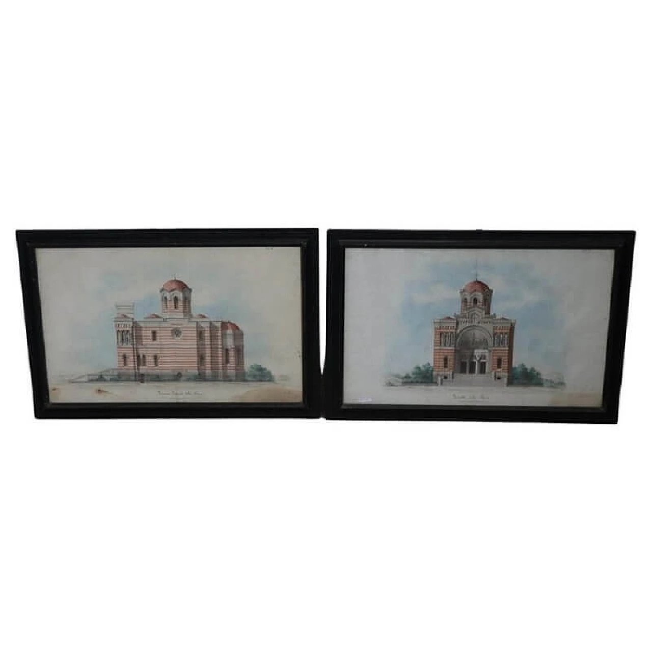 Pair of watercoloured architectural elevations, 1920s 1