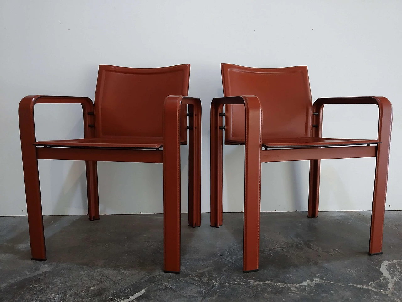 Pair of Golfo dei Poeti chairs by Toussaint & Angeloni manufactured by Matteo Grassi, 1980s 1