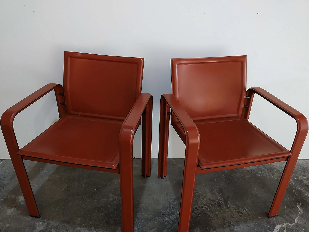 Pair of Golfo dei Poeti chairs by Toussaint & Angeloni manufactured by Matteo Grassi, 1980s 3