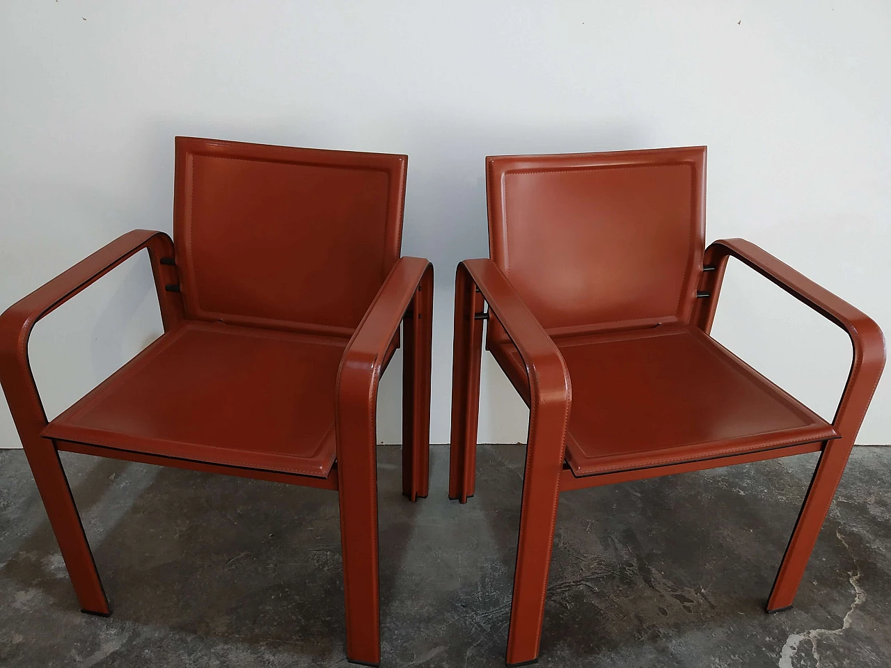 Pair of Golfo dei Poeti chairs by Toussaint & Angeloni manufactured by Matteo Grassi, 1980s 4