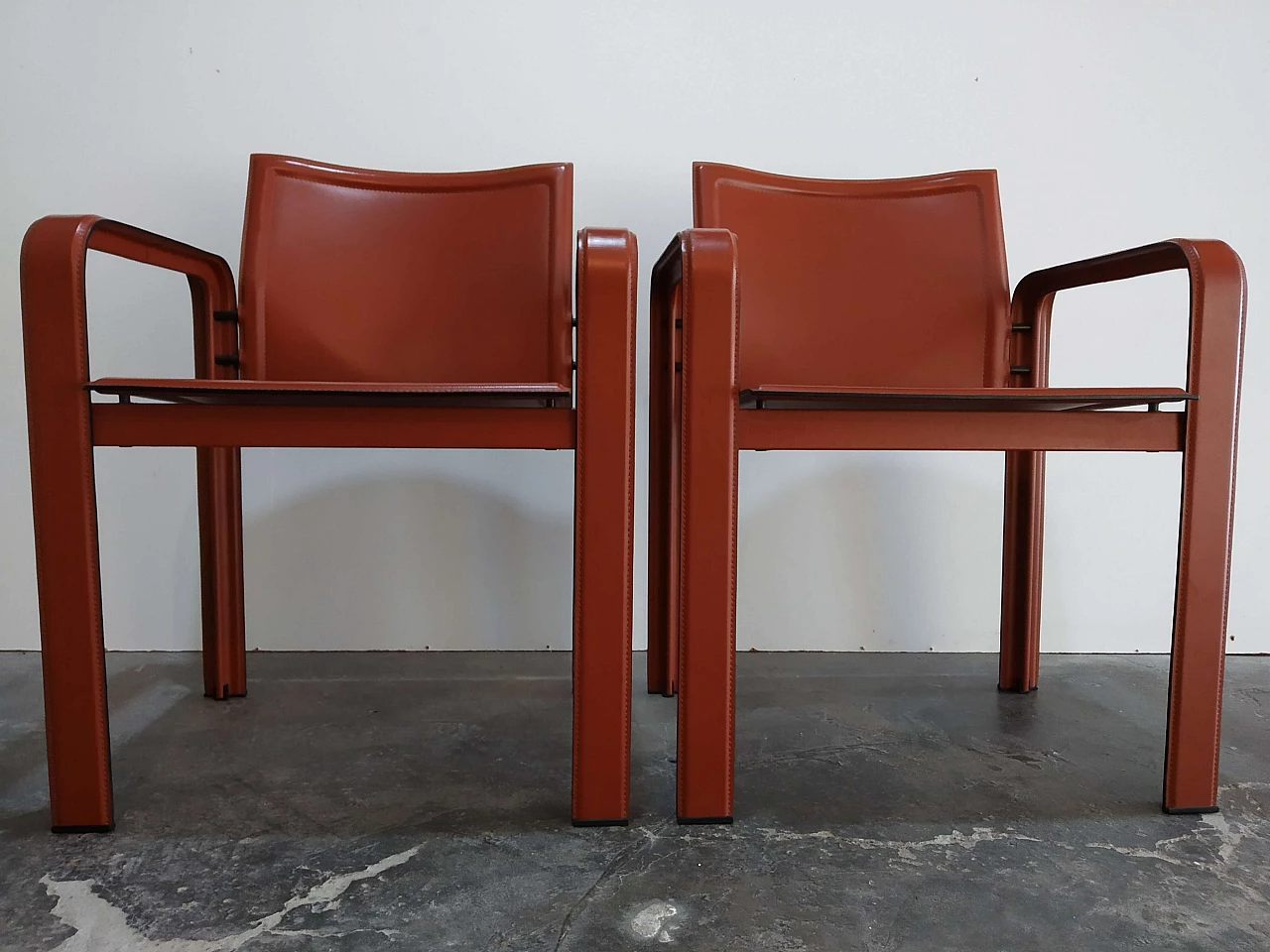 Pair of Golfo dei Poeti chairs by Toussaint & Angeloni manufactured by Matteo Grassi, 1980s 5