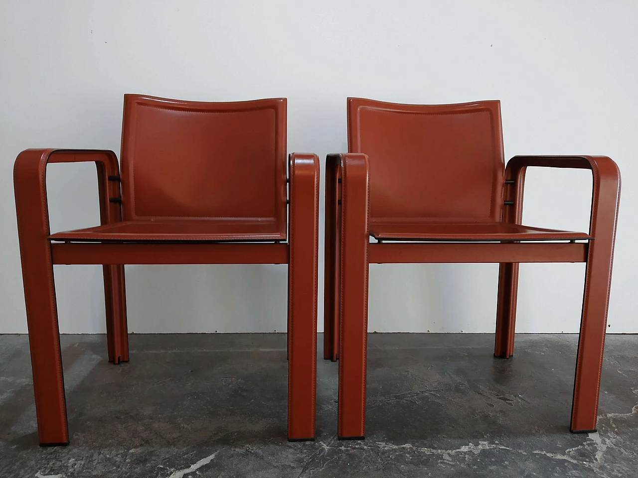 Pair of Golfo dei Poeti chairs by Toussaint & Angeloni manufactured by Matteo Grassi, 1980s 6