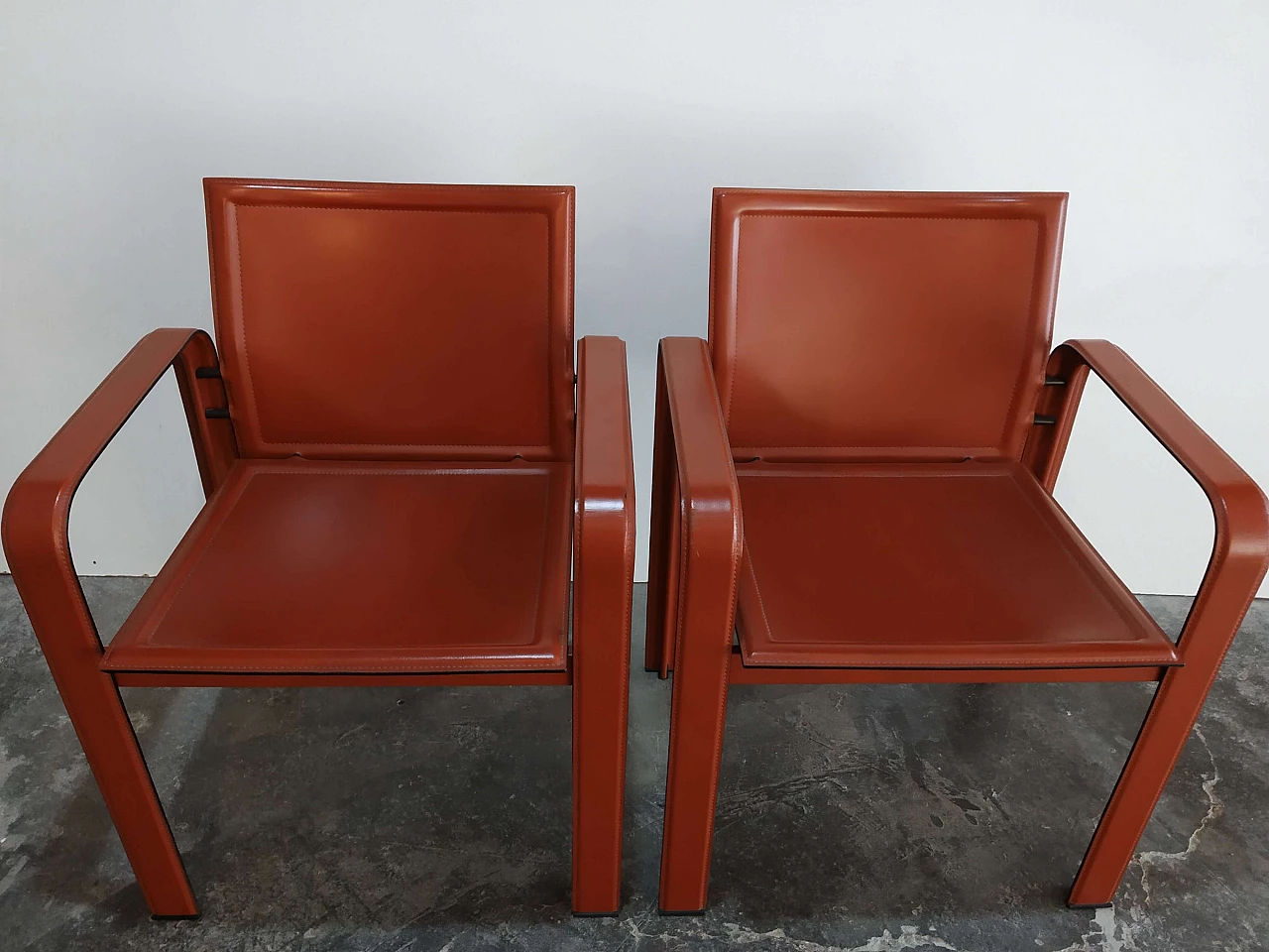 Pair of Golfo dei Poeti chairs by Toussaint & Angeloni manufactured by Matteo Grassi, 1980s 8