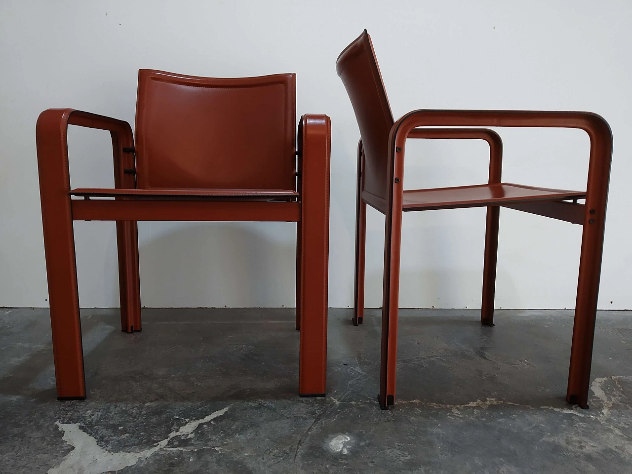 Pair of Golfo dei Poeti chairs by Toussaint & Angeloni manufactured by Matteo Grassi, 1980s 9